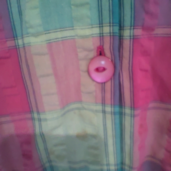 Women's Madras Plaid Midi House Dress Size Large Seersucker Preppy - Picture 3 of 5